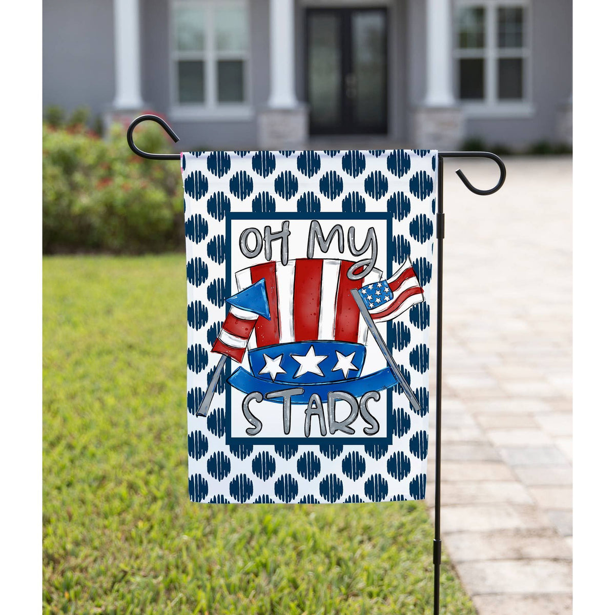 July 4th Garden Flag - Patriotic Oh My Stars