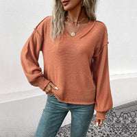 Long-sleeved Solid Color European and American Sweater
