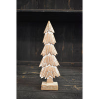 Whitewashed Wooden Pine Tree 4x12.5in
