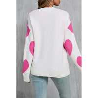 Heart Valentine's Day Crew Neck Long Sleeve Sweater JYYS235
