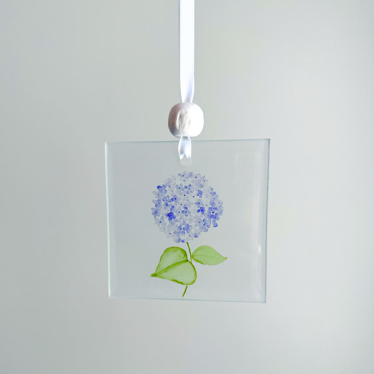 Window Charm -  Hand Painted Watercolor Hydrangea