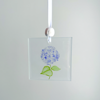 Window Charm -  Hand Painted Watercolor Hydrangea