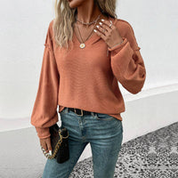 Long-sleeved Solid Color European and American Sweater