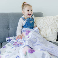 Premium Baby & Toddler Blanket - Purple & Blush Floral