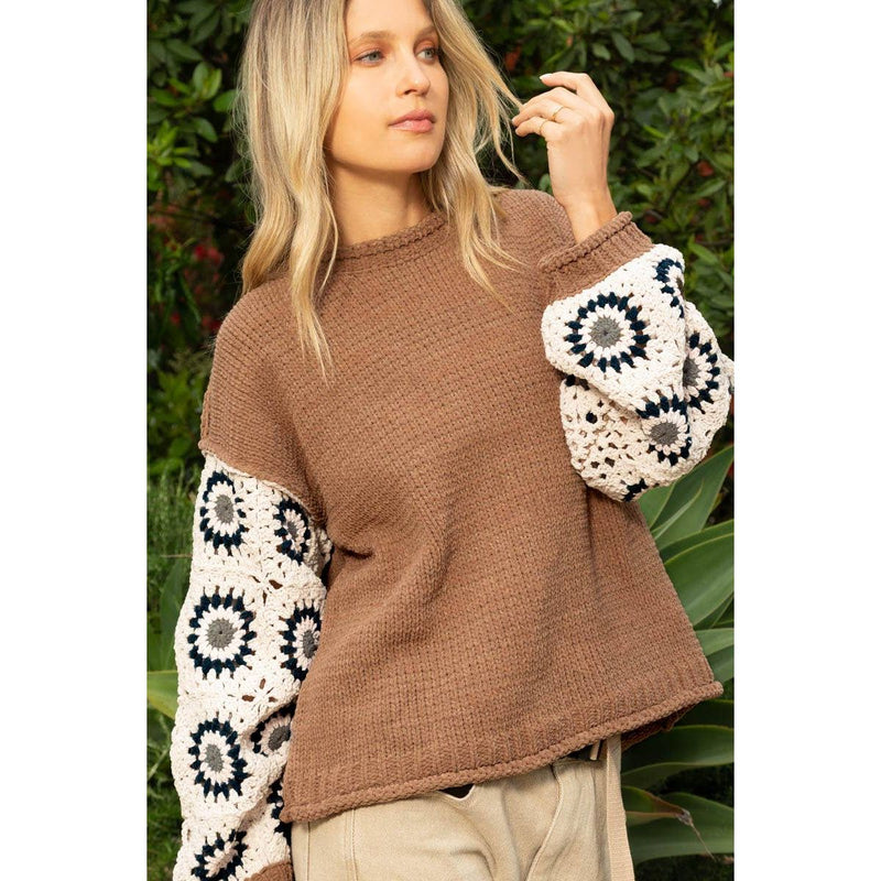 Chenille Knit Pullover Sweater