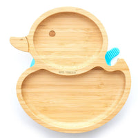 Bamboo Duck Plate with Suction Base