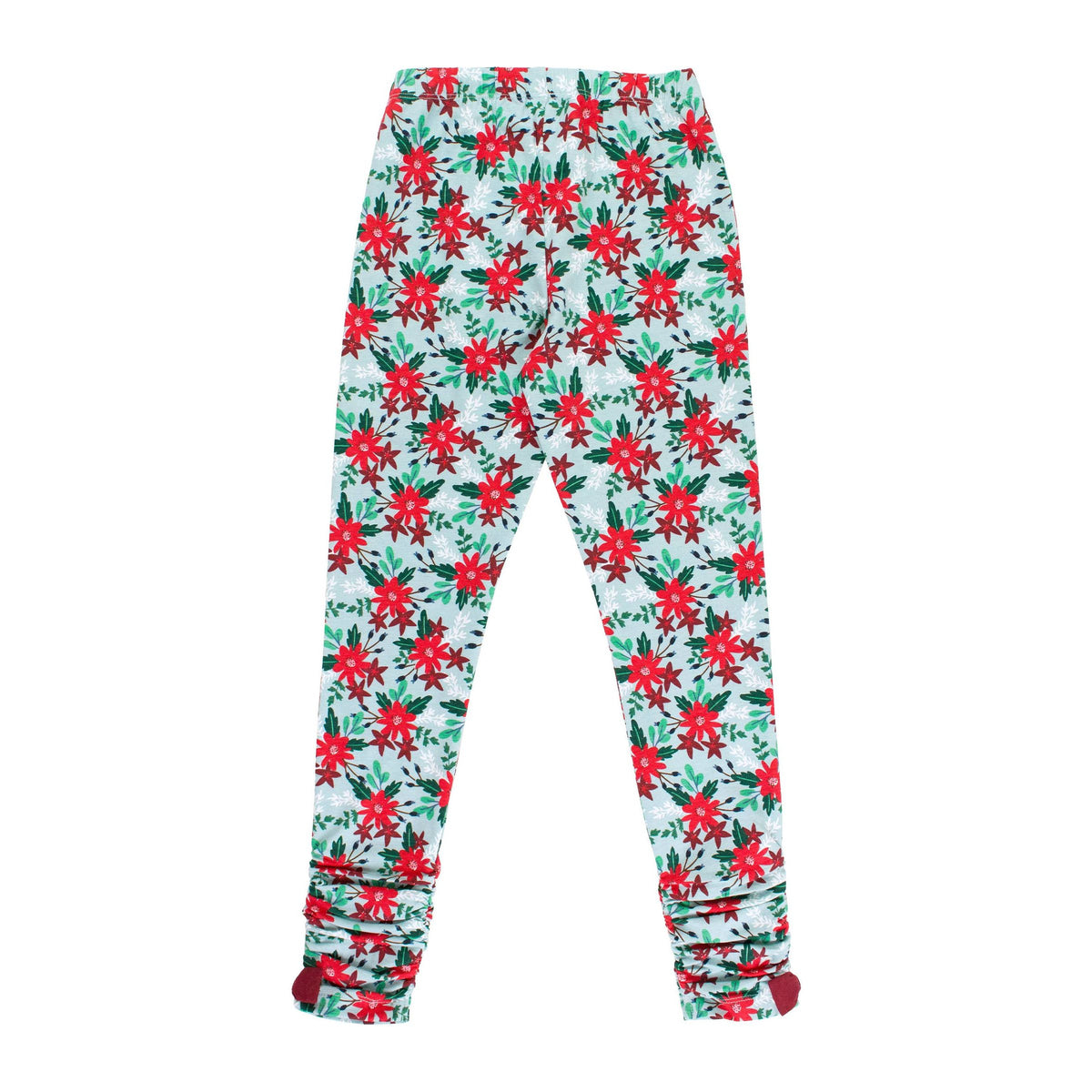 Girls Season's Greetings Ruched Bow Leggings