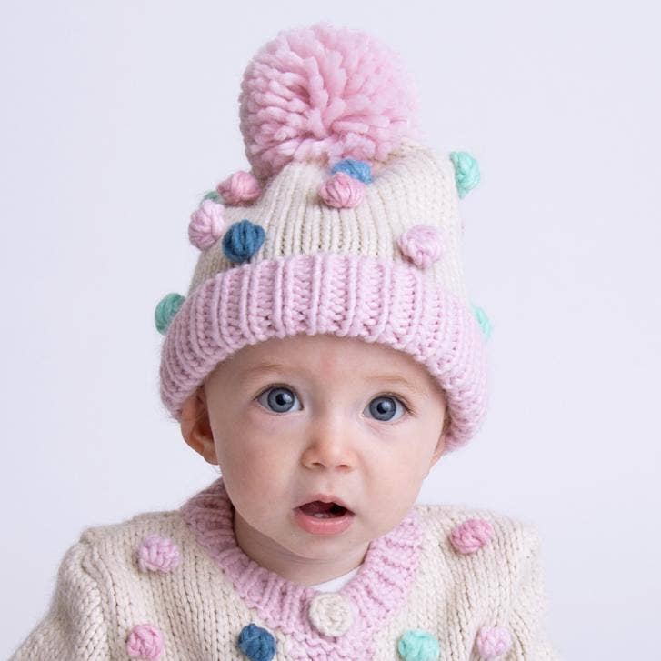 Pastel Popcorn Beanie Hat