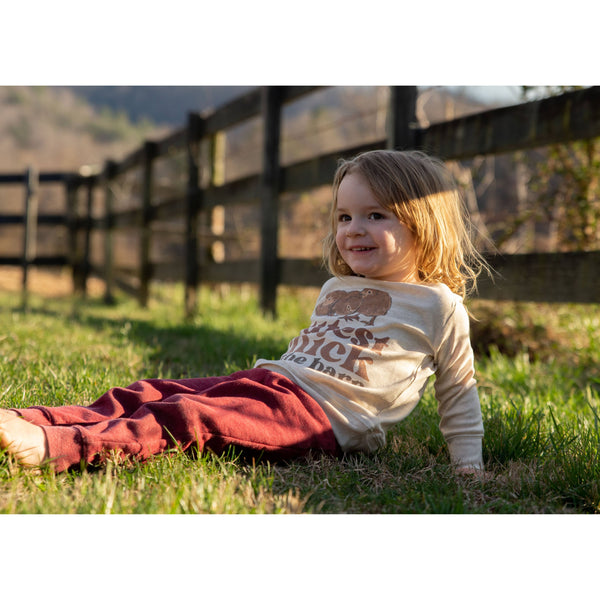 "Cutest chick in the barn" Beige Long Sleeve Shirt