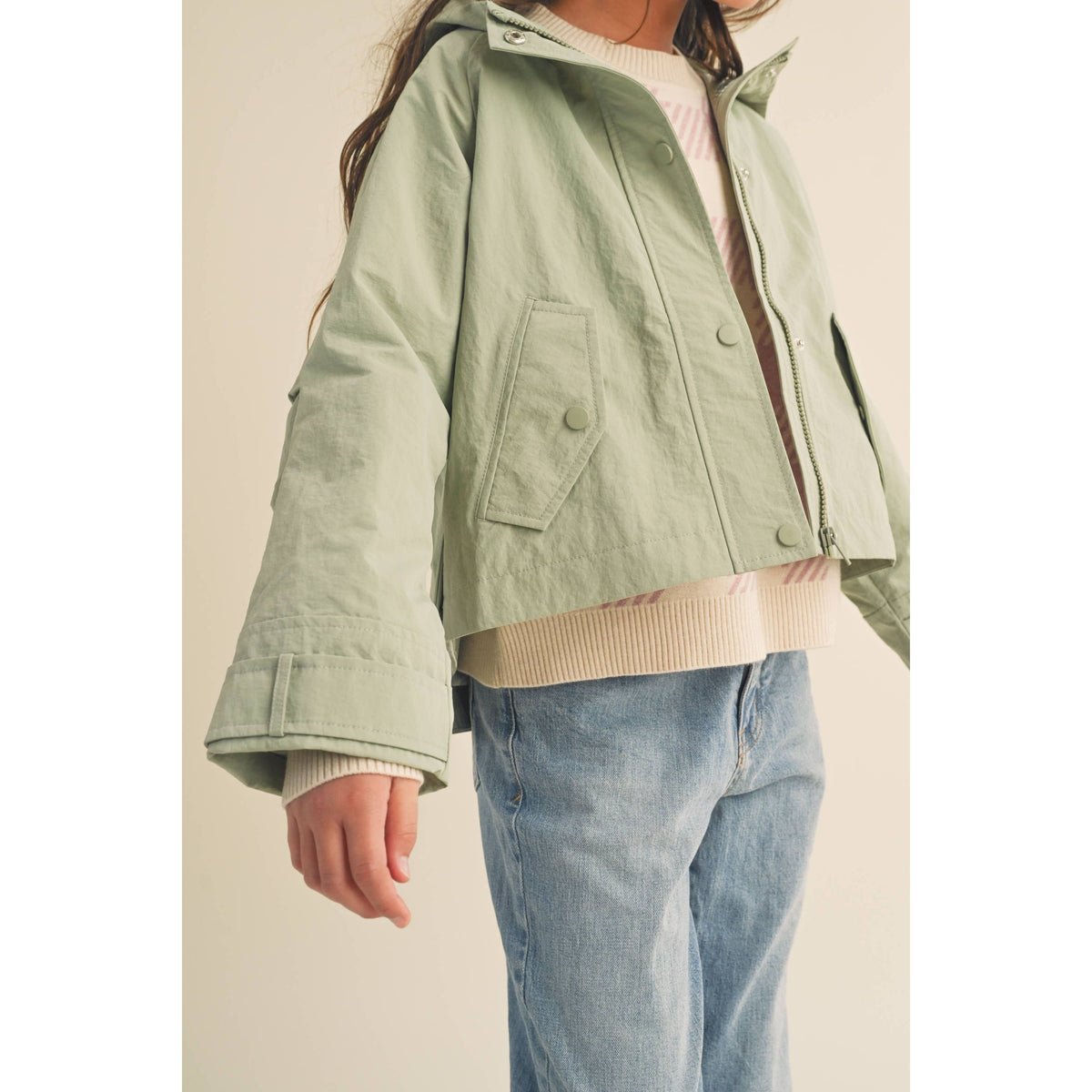 Lightweight Oversize Hooded Crop Parka