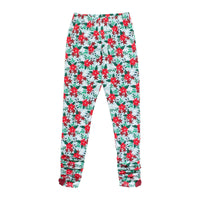 Girls Season's Greetings Ruched Bow Leggings