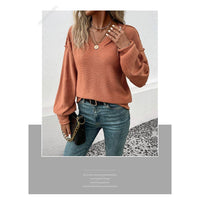 Long-sleeved Solid Color European and American Sweater