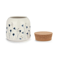 Blue Wildflowers Cork Lid Canister