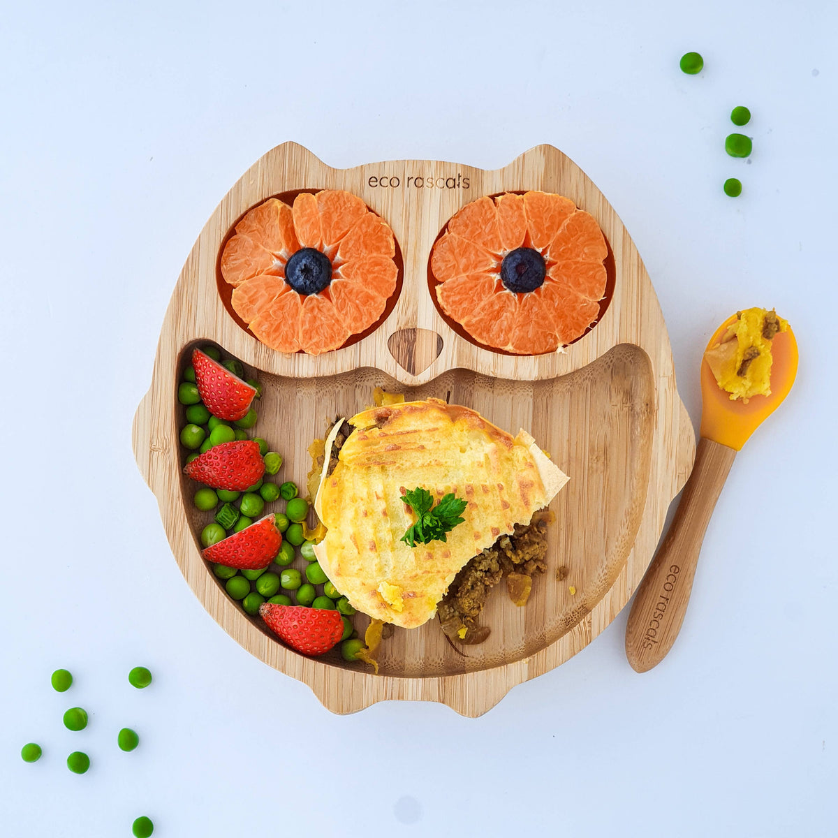 Eco Rascals Bamboo Owl Plate with Suction Plate