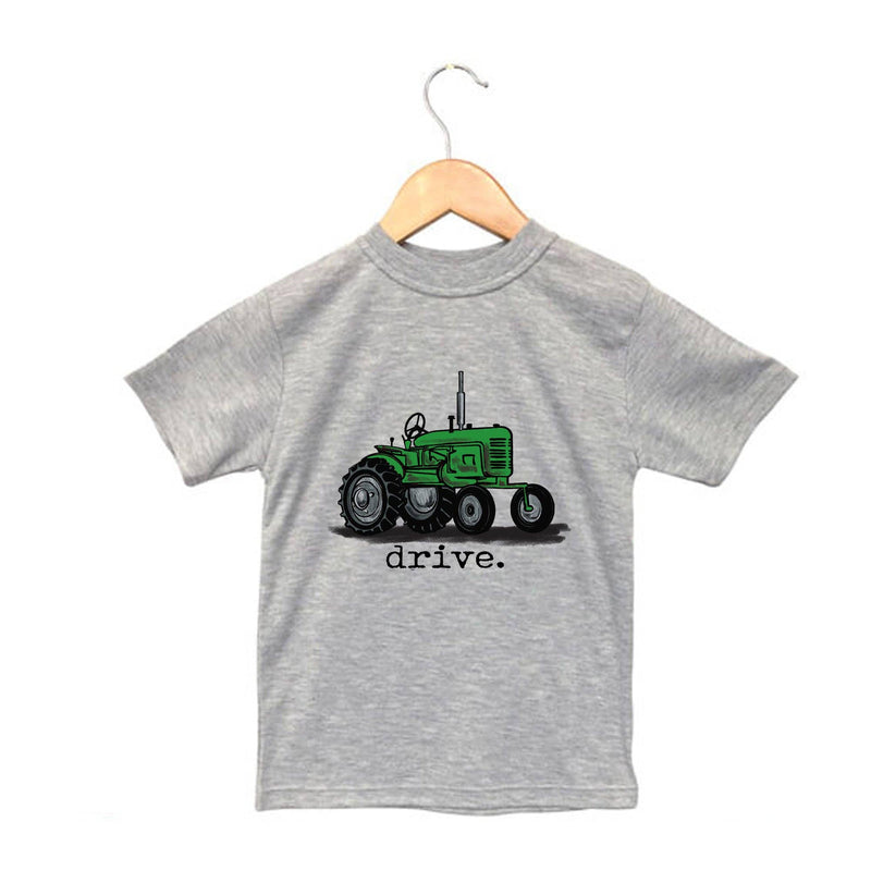"Drive" Green Tractor Farm Boy Summer Western Kid Clothes