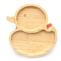 Bamboo Duck Plate with Suction Base