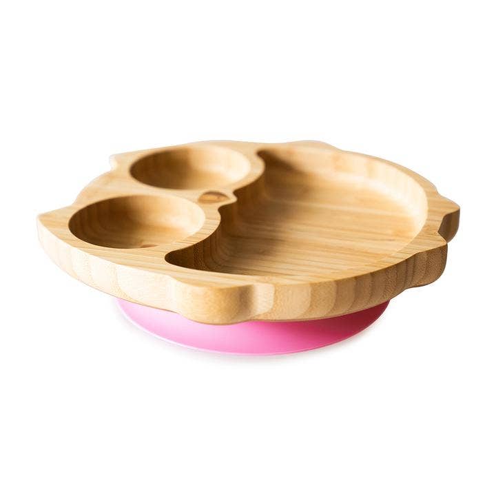 Eco Rascals Bamboo Owl Plate with Suction Plate