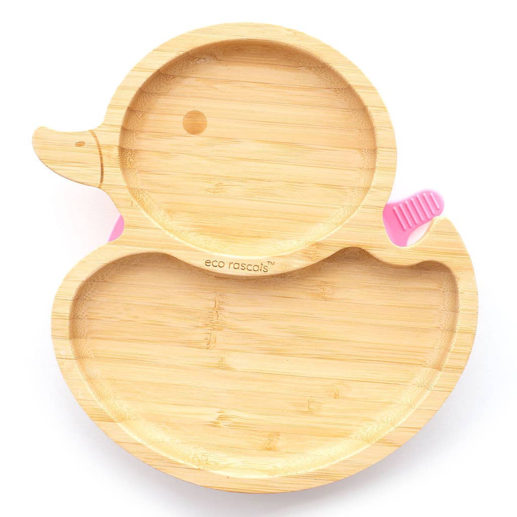 Bamboo Duck Plate with Suction Base