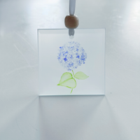Window Charm -  Hand Painted Watercolor Hydrangea