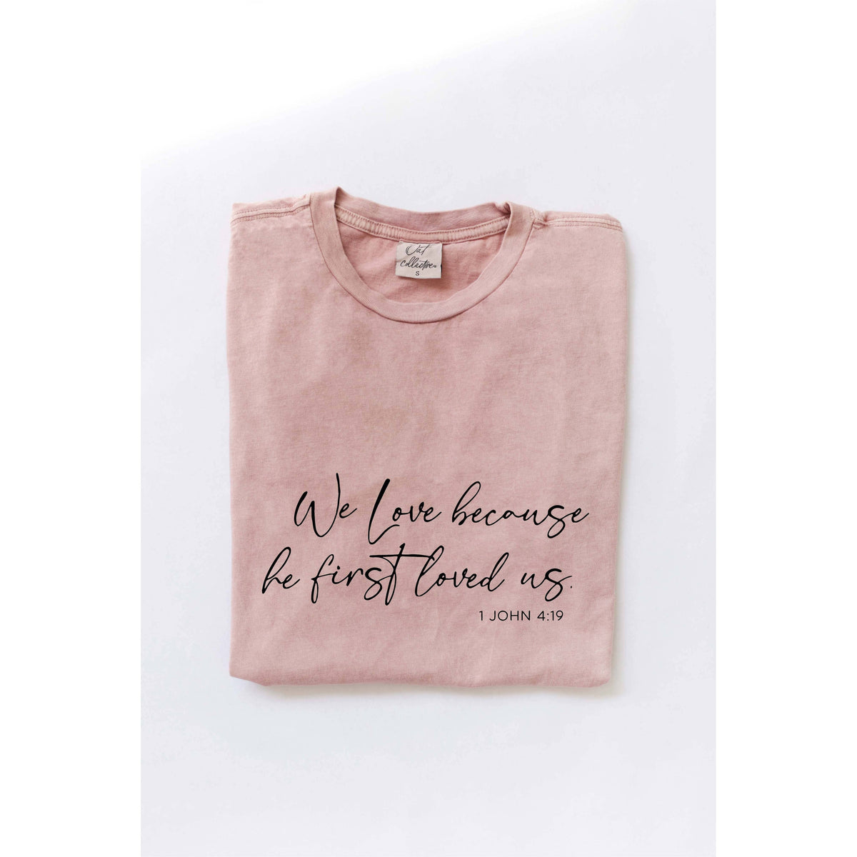 "We love because..." Mineral Washed Graphic Tee