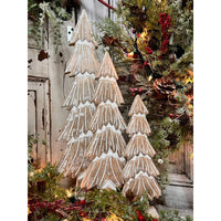 Whitewashed Wooden Pine Tree 4x12.5in