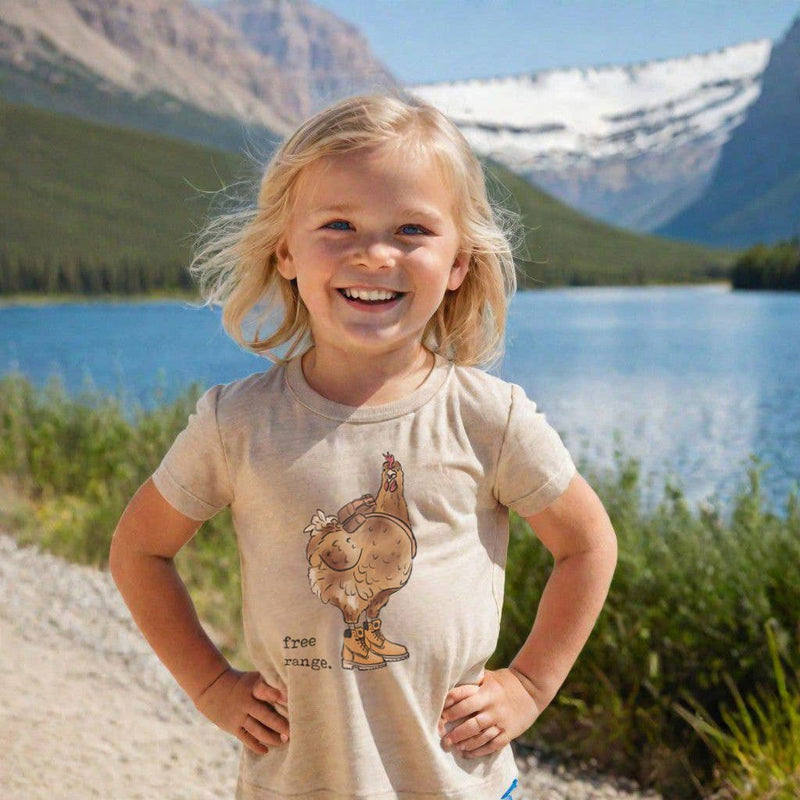 "Free Range" Chicken Funny Kids Tee