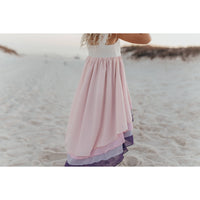 Girls  Hi-Lo Frills Lavender Ombre Spring Summer Tiered Dress