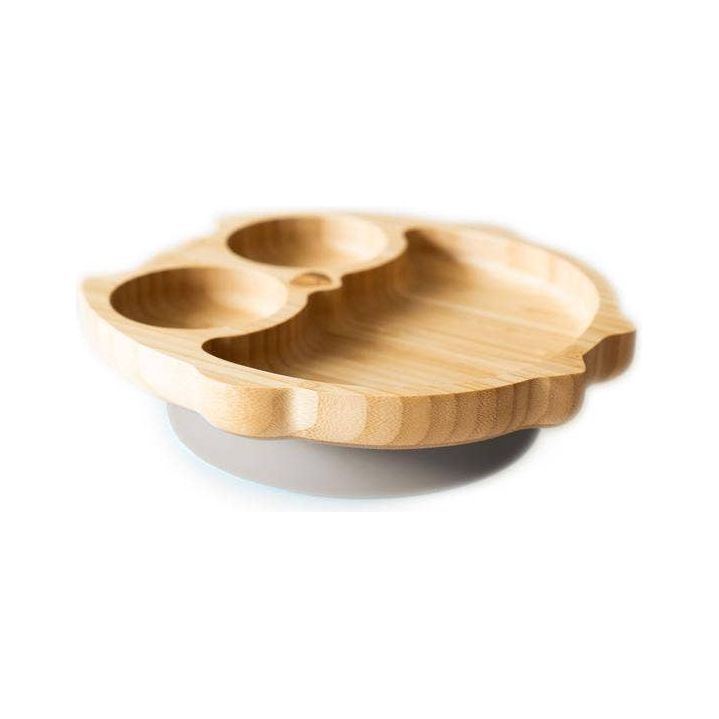 Eco Rascals Bamboo Owl Plate with Suction Plate