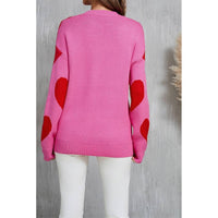 Heart Valentine's Day Crew Neck Long Sleeve Sweater JYYS235