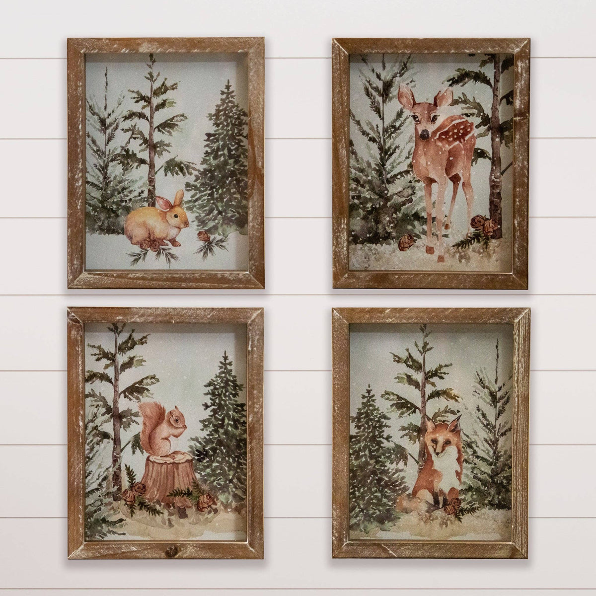 Framed Prints - Woodland Animals In Forest