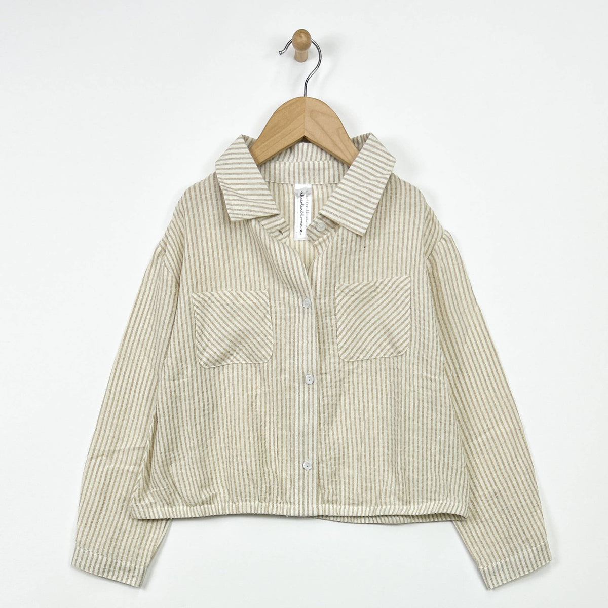 Girls Collared Cropped Shirt