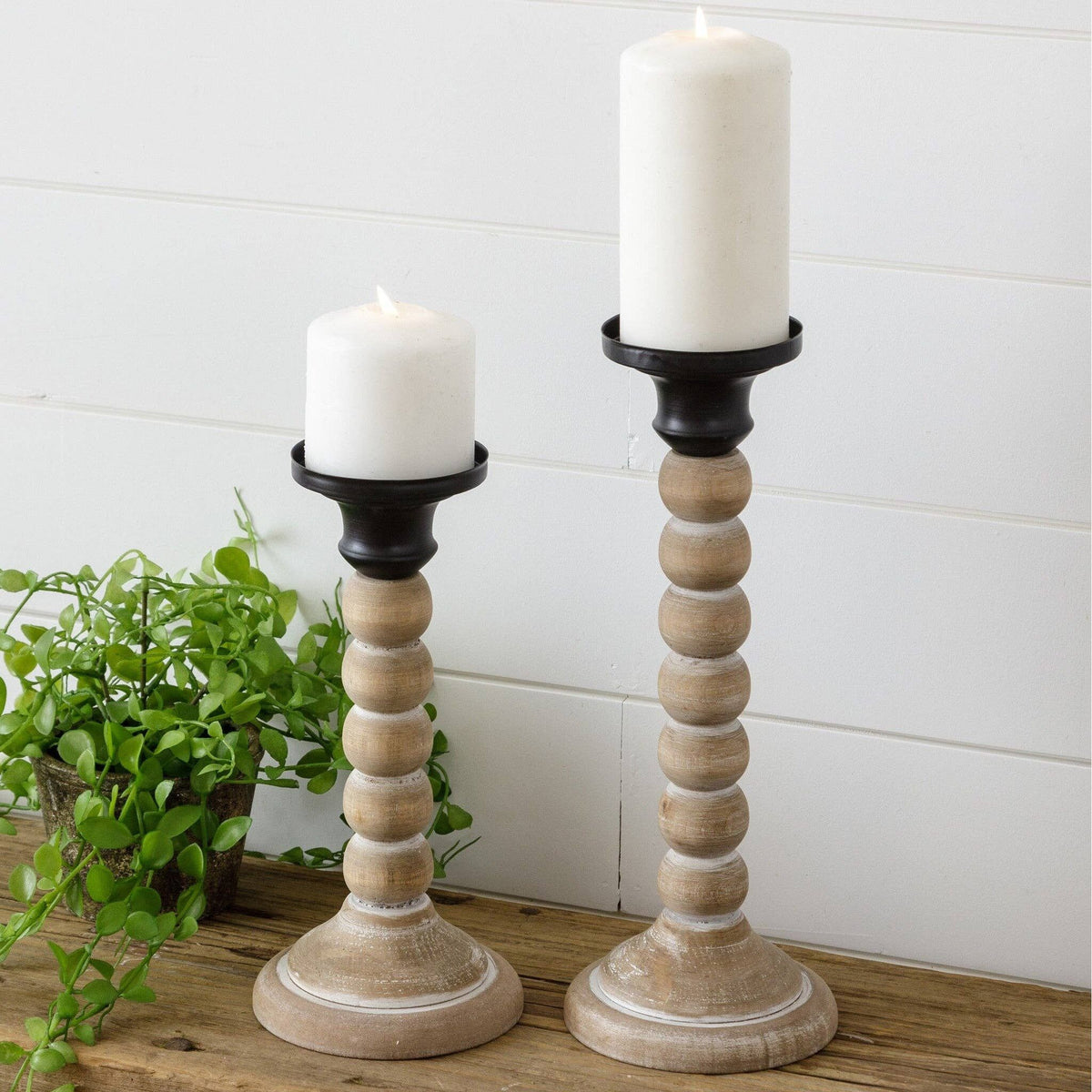 Large Beaded Candlesticks